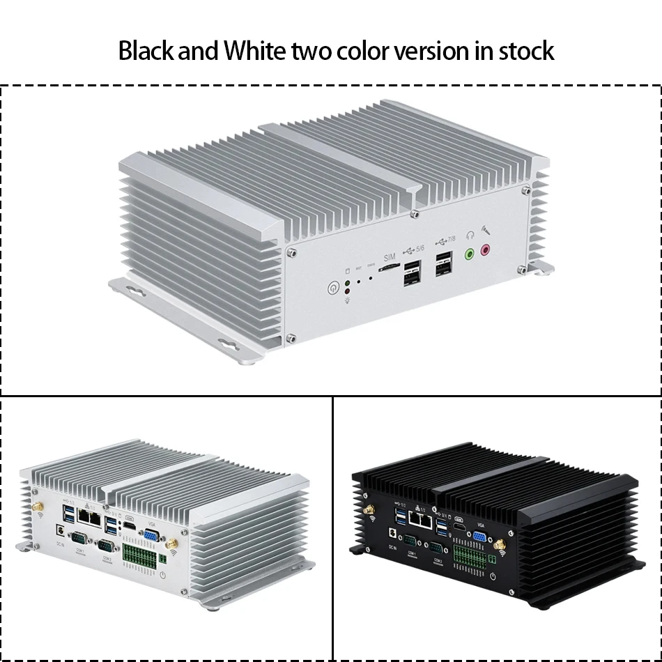 2LAN6COM Mini PC industriel avec R2 i5 8550U/i5-8250U touristes DDR4 2 * RS485/232/422 Support10/11 Linux Pfense Fanless Computer