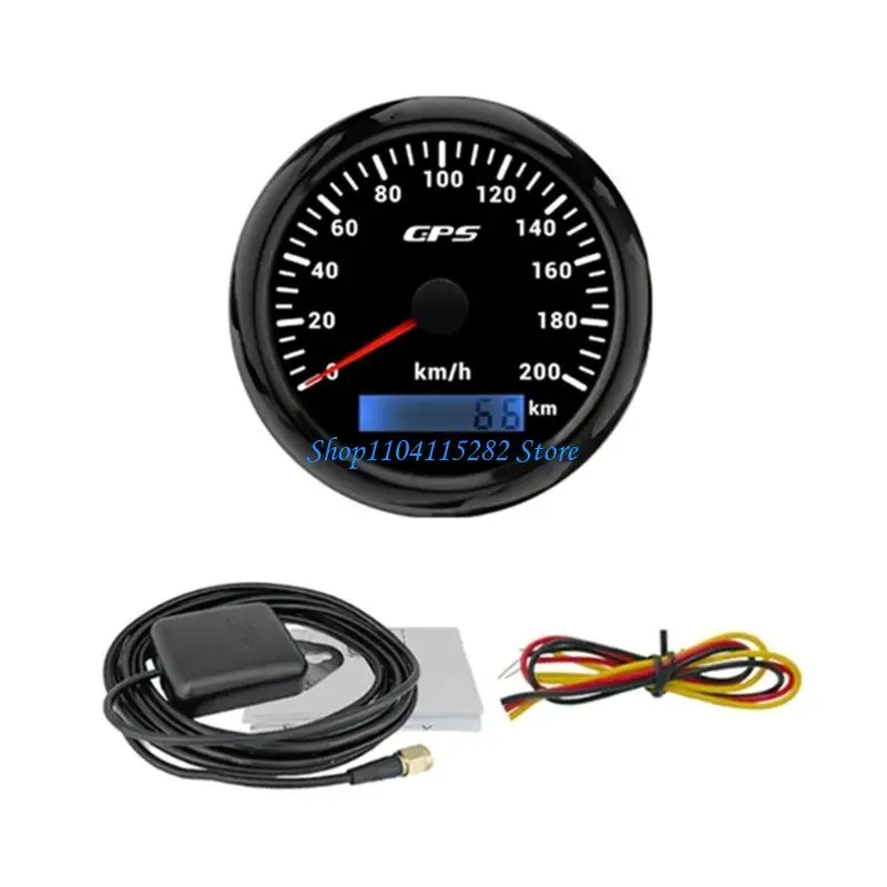 

85mm Display Navigation Speedometer 200km/h Waterproof Odometer For Marine Vehicles Boats Trucks Data Recording Function