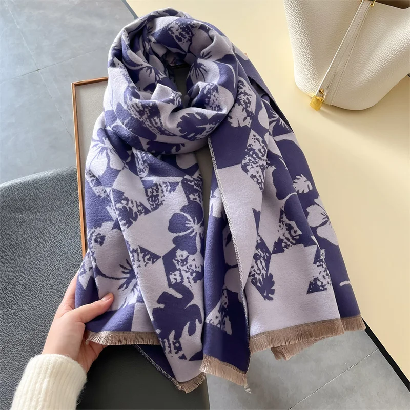 Winter Cashmere Women Scarf Female Luxury Brand Scarves Lady Long Bandana Women Fashion Shawl Wraps Foulard Poncho Pashmina 2024