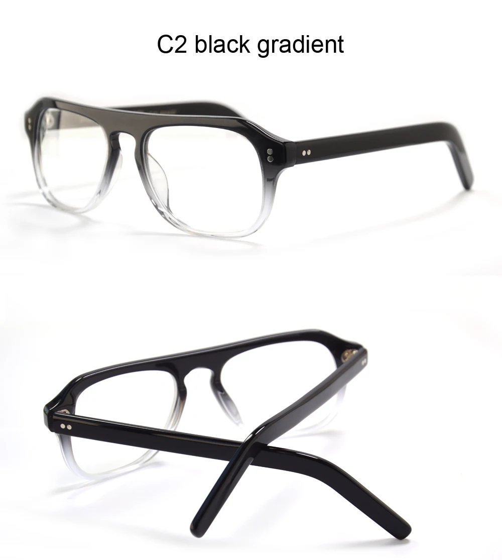 Vintage Piloten-Brillengestell für Herren, Myopie, verschreibungspflichtige Brille, handgefertigt, klassisch, Schlüsselloch-Acetat-Brille, Marineblau – Detail 6