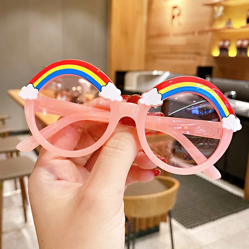 4 pezzi bambini simpatici occhiali da sole rotondi ragazze ragazzi estate arcobaleno colorato cartone animato occhiali da sole per bambini adorabili