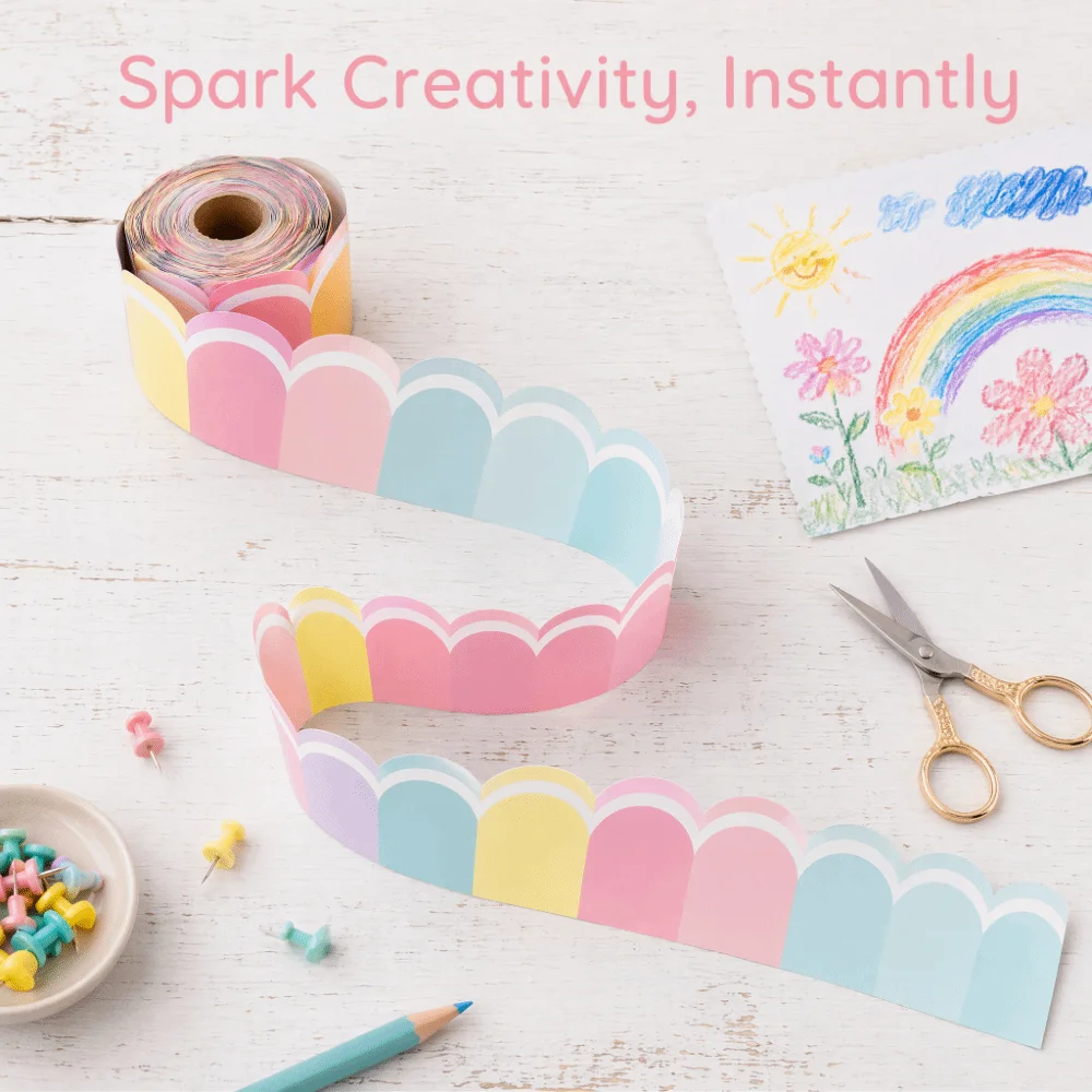 Macaron Colored Poster Border Stickers Waterproof DIY Chalkboard Border Handmade Black Board Decorative Stickers