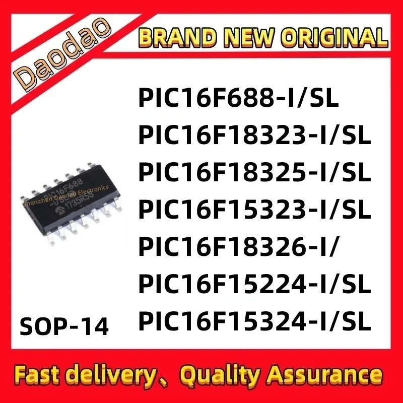 Quality Brand New PIC16F688-I/SL PIC16F18323 PIC16F18325 PIC16F15323 PIC16F18326 PIC16F15224 PIC16F15324 IC Chip SOP-14