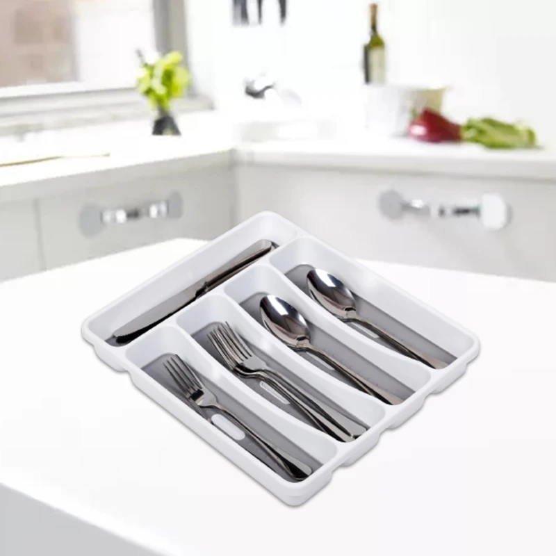 Silverware Box Kitchen Utensil Storage Holder Drawer Divider Tray for Spoons Forks Cutlery