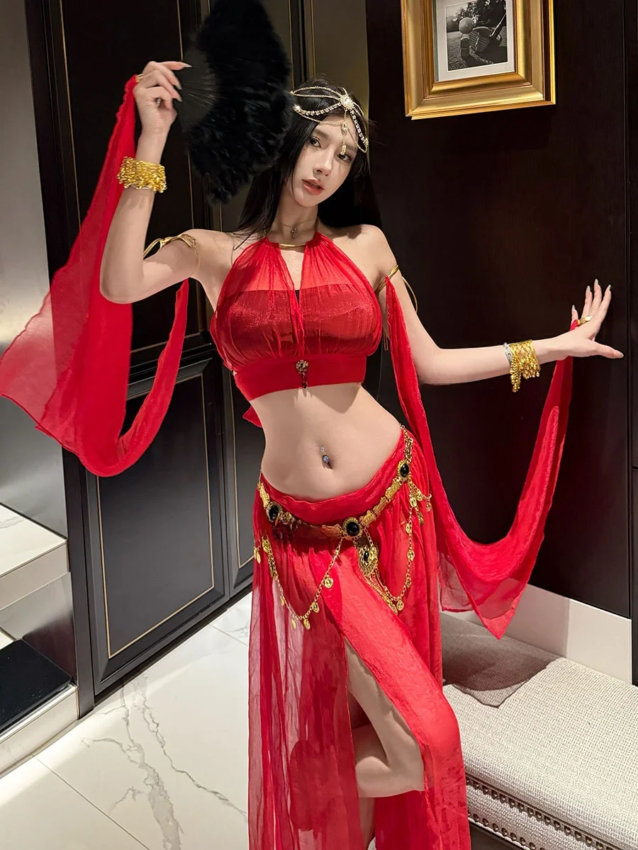 Exotic Dance Cosplay Western Beauty Belly Dance Sexy Goddess Dunhuang Costume Stage Performance Women's Traditional Ethnic Co...
