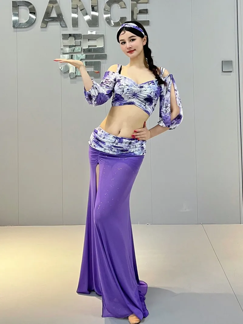costume-de-danse-orientale-pour-femmes-tenue-de-danse-du-ventre-sexy-haut-a-manches-longues-en-gaze-jupe-a-fente-laterale-imprimee-vetements-de-danse-professionnels-nouveaute