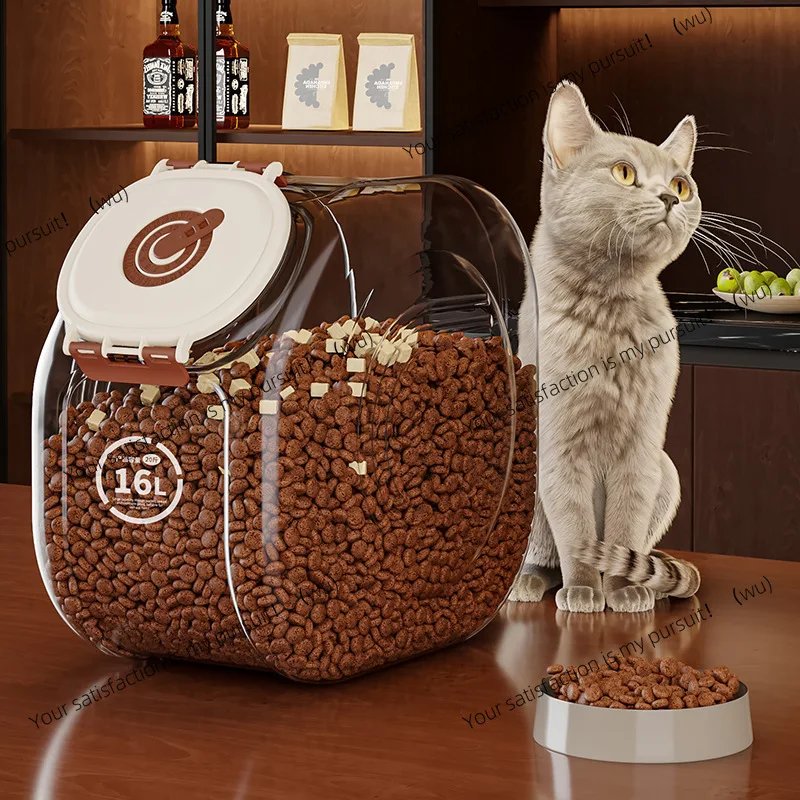 Cat food bucket Dog food storage sealed bucket Grain sealing Pet cat food tank Household storage box Moisture-proof grain