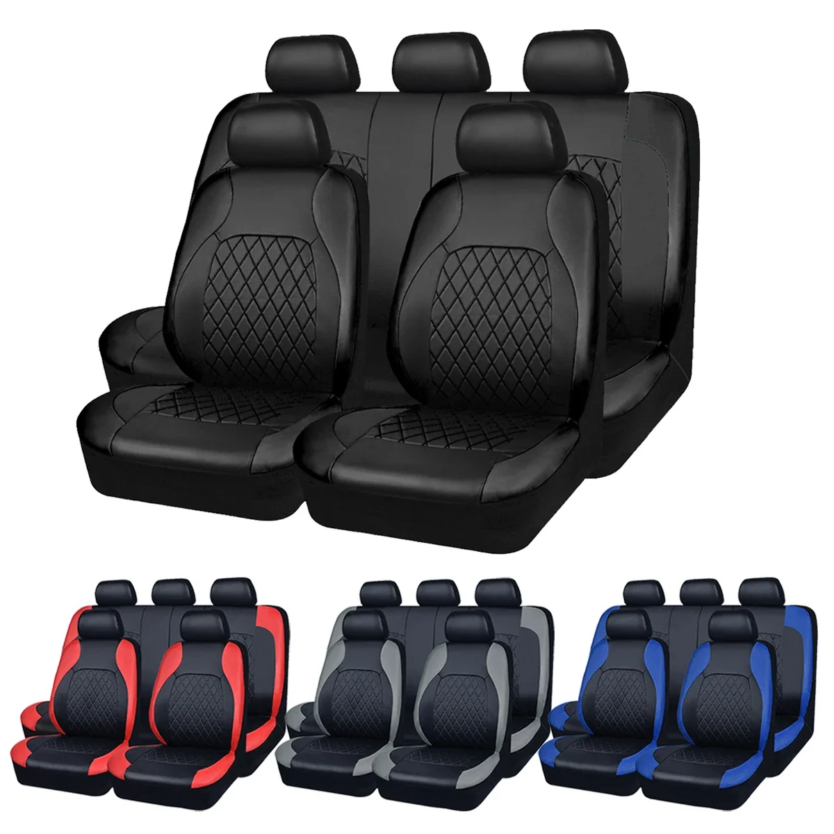 All Season Quited PU Leather Car Seat Cover Full Surrounded Seat Protector Waterproof Universal Fit Sedan Suv Pick-up Truck Seat