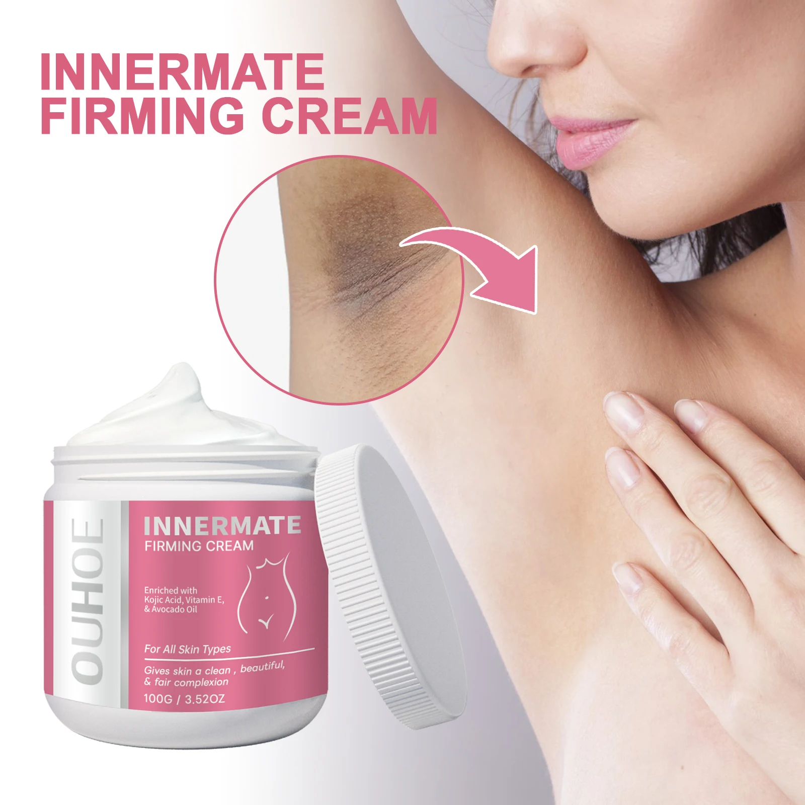 

OUHOE Body Whitening Cream Repair Dullness Remove Odors Nourishing Bleaching Armpit Knee Joint Innermate Firming Body Cream