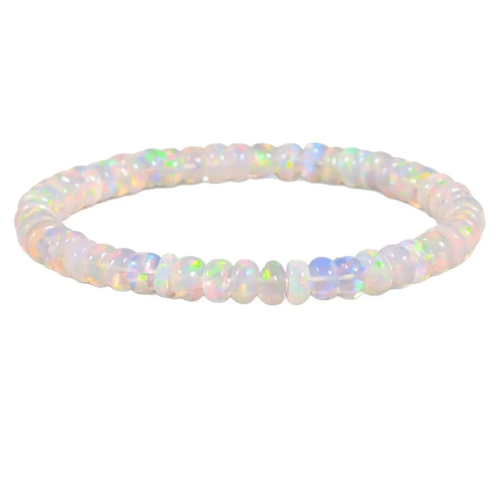 Iridescent Bracelet Beaded Geometric Bracelet Ethiopian Opal Bracelet Geometric For Stacking Jewelry Daily Wear Gift Giving