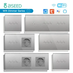 BSEED Wifi Dimmer Switch 1Gang1Way Smart Touch Switches LED Lamps Plus Normal EU Socket With USB Type-c Tuya Smart Life App