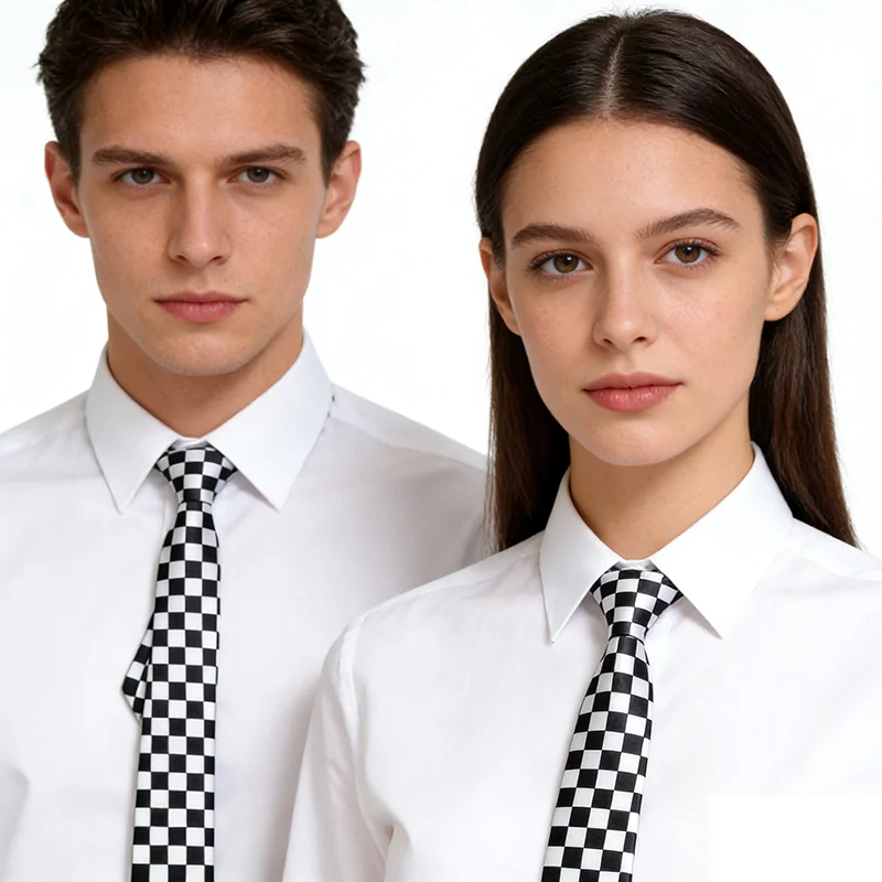 5cm Checkered Narrow Ties for Men Women 9 Colors Plaid Skinny Necktie Vintage Casual Formal Shirt Accessory for Party Wedding