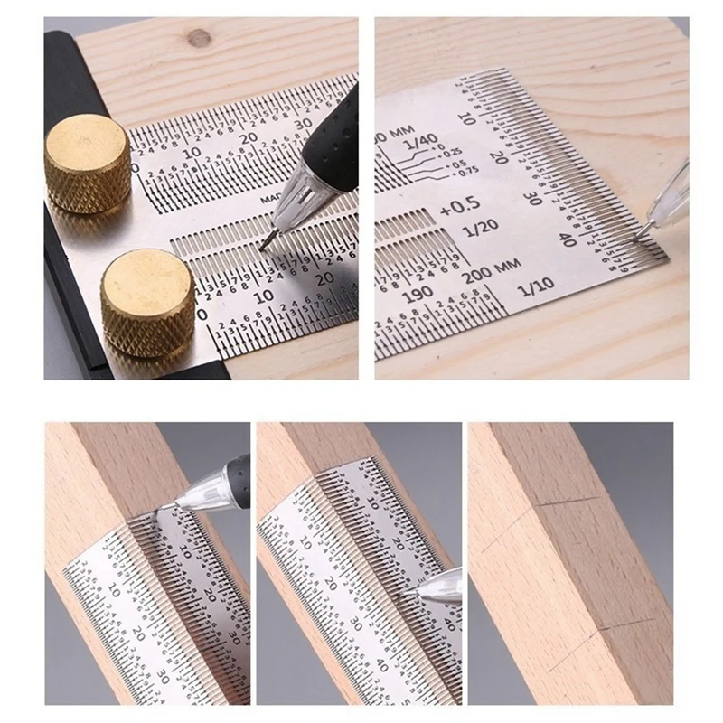 High -Precision Right -Angle Ruler T -Type Woodworking Line Ruler Measurement Tool Positioning Ruler