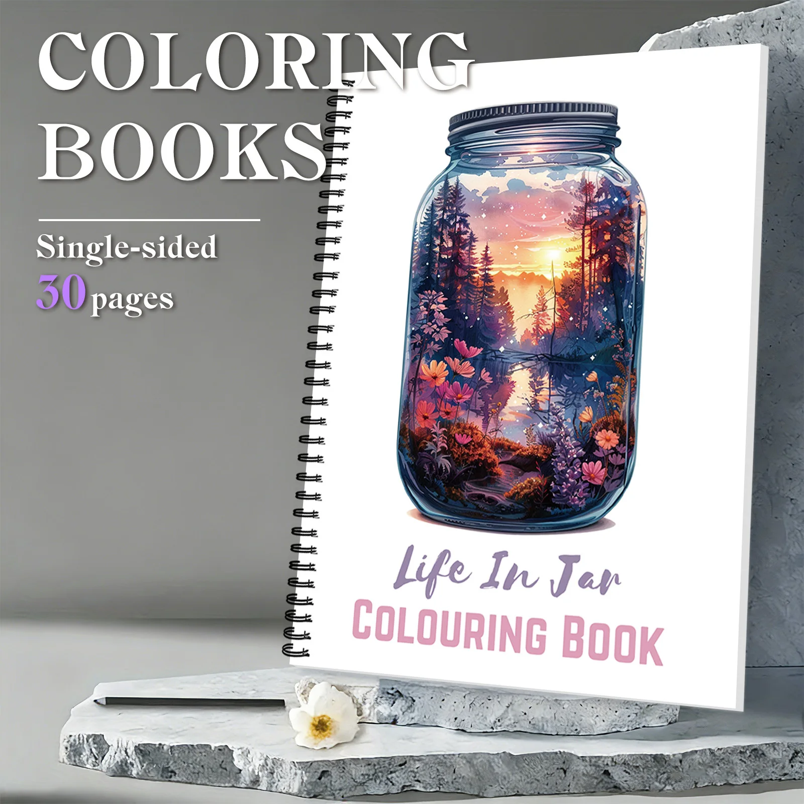 

Книги для рисования, 1 шт., книжка-раскраска «Серенная закатная лесная тематика», «Жизнь спиральной жизни в банке», для успокаивающих раскрасок природы