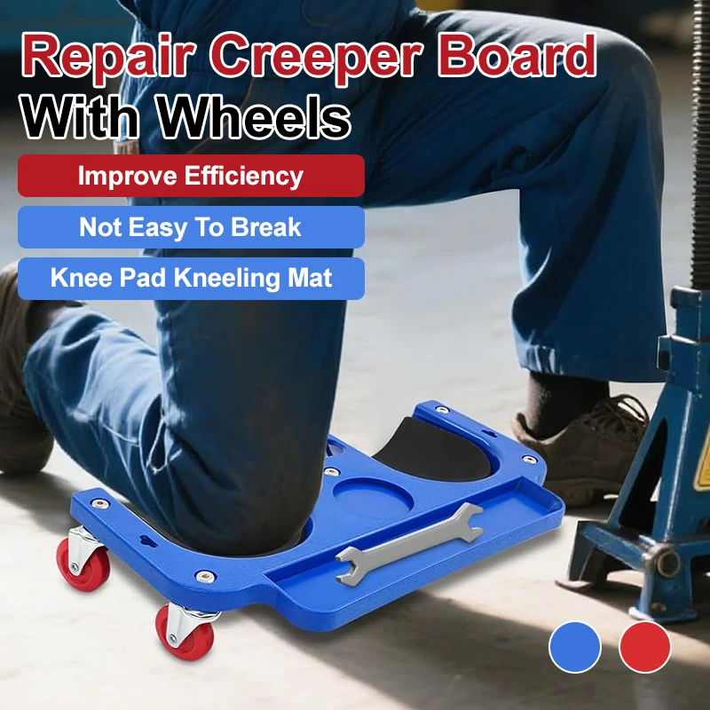 Rodillera Rodante para Reparación de Automóviles con Ruedas Universales, Protector de Rodilla Ligero y Portátil para Mantenimiento en Garajes y Talleres
