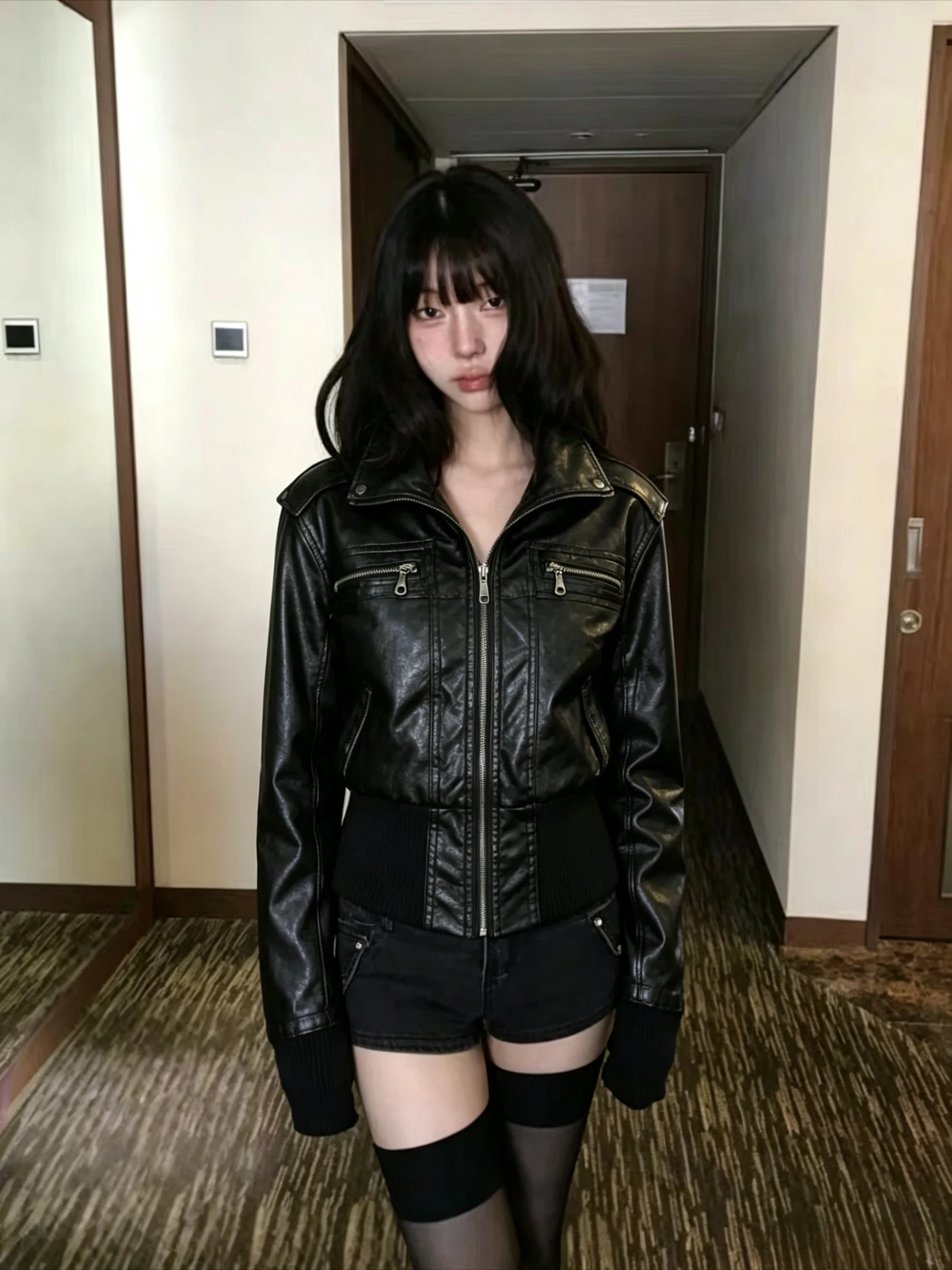 Damen Amerikanische Retro-Punk-Subkultur Lederjacken 2026 Herbst Langarm Schwarze Gothic Biker-Jacke Club Nacht Party Oberbekleidung