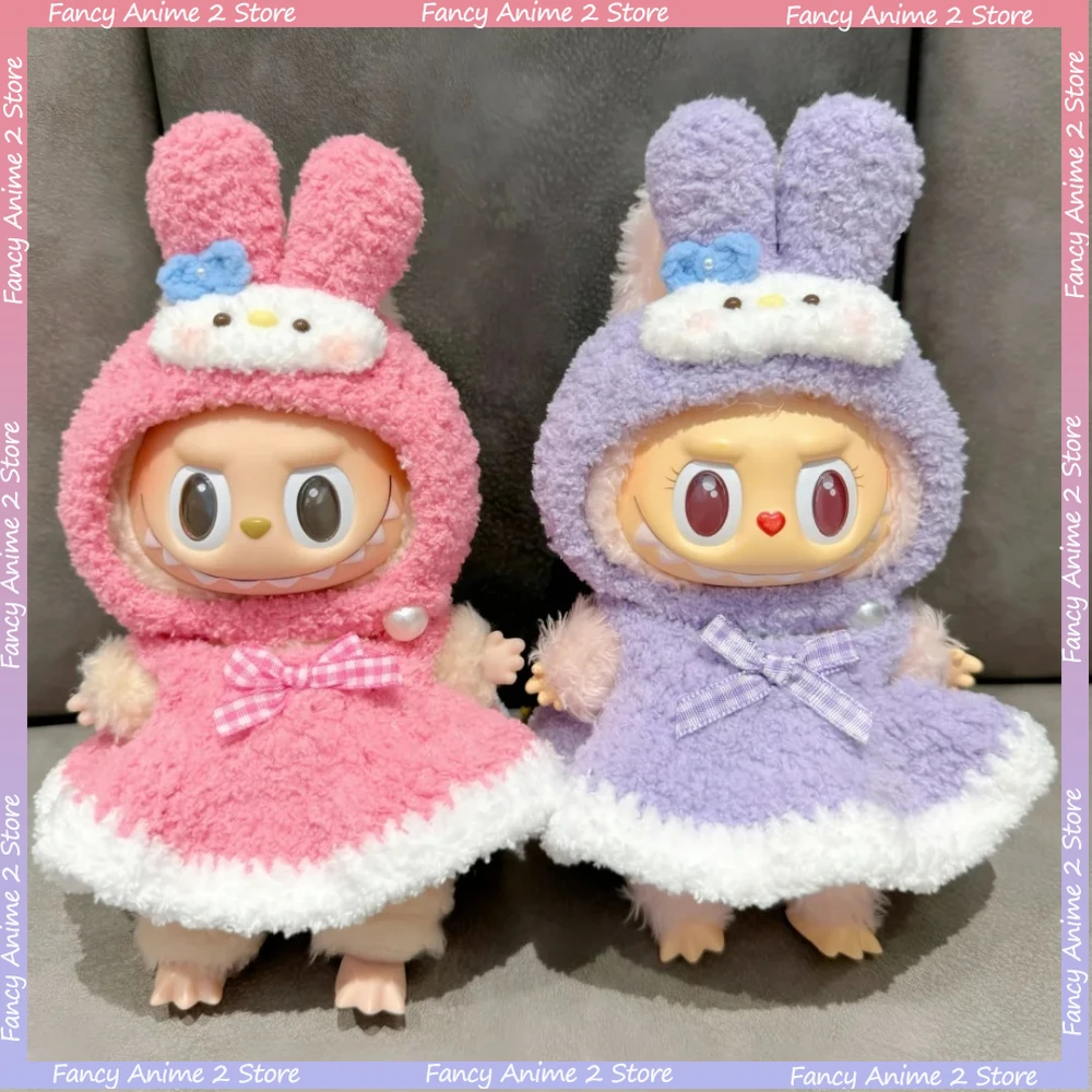 

Kawaii Melody Clothes for 17cm Labubu Doll Handmade Croche Anime Costume Cosplay Clothe for V1 V2 V3 Labubu Doll Accessorie Gift