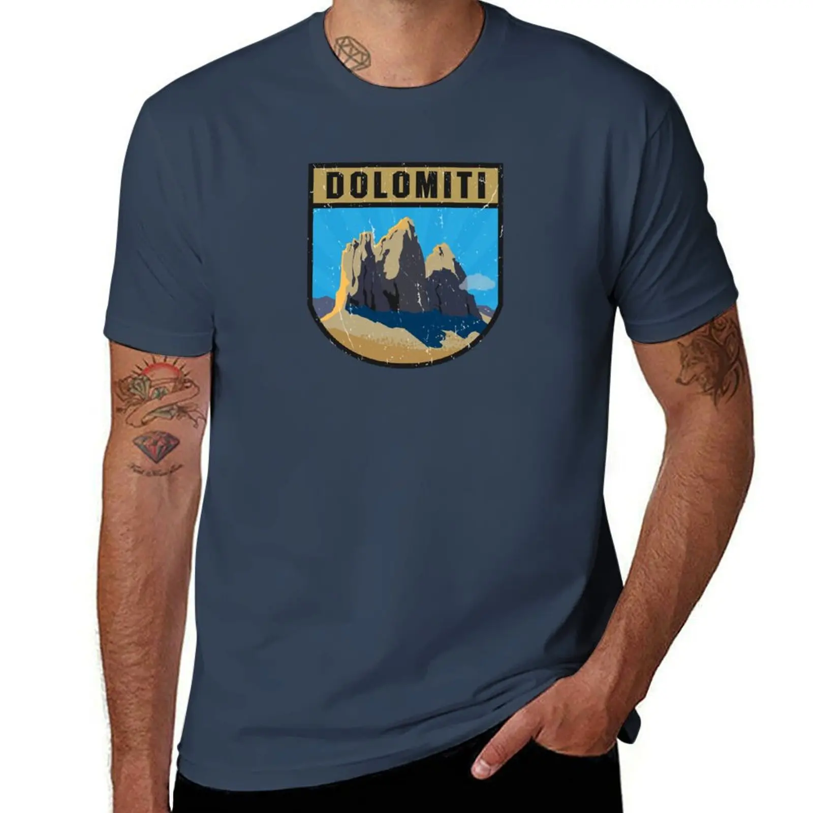 Dolomites Dolomiti Mountains, T-Shirt High Elasticity Sports T-Shirt