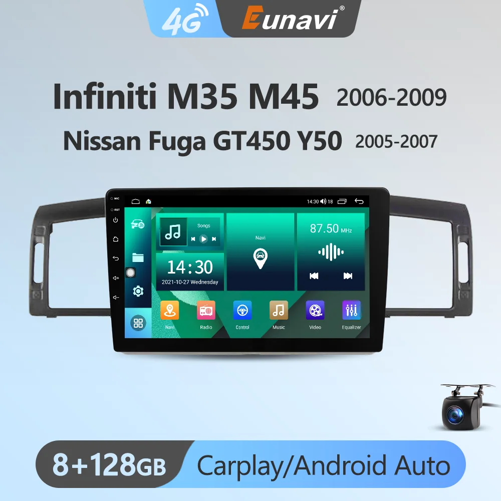 Eunavi Android 13 7862c Car Radio Multimedia Player For Infiniti M35 M45 2006-2009 Nissan Fuga GT450Y50 2005-2007 GPS Navigation