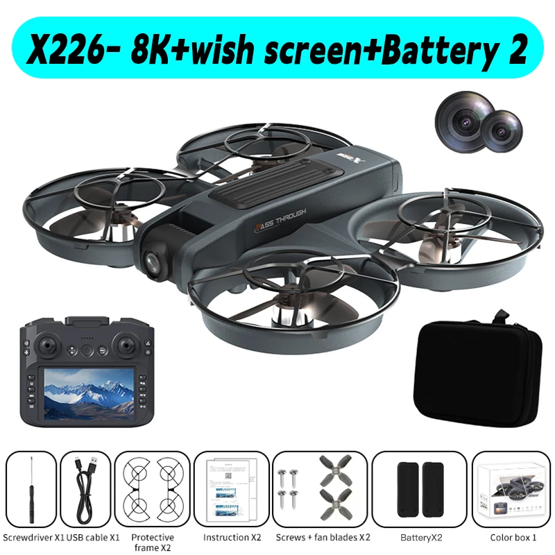 Lenovo Mini Drone X226/X226VR Drones 4K Professionele Afstandsbediening Helikopter Vliegtuig RC Dron Quadcopter Speelgoed Cadeau voor Kinderen - afbeelding 1