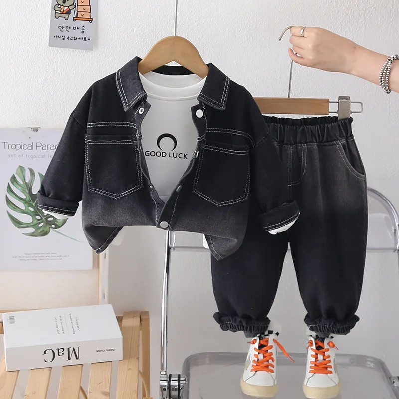 New Autumn Baby Girls Clothes Children Boys Long Sleeved Jacket T-Shirt Pants 3Pcs/Sets Infant Casual Clothing Kids Tracksuits
