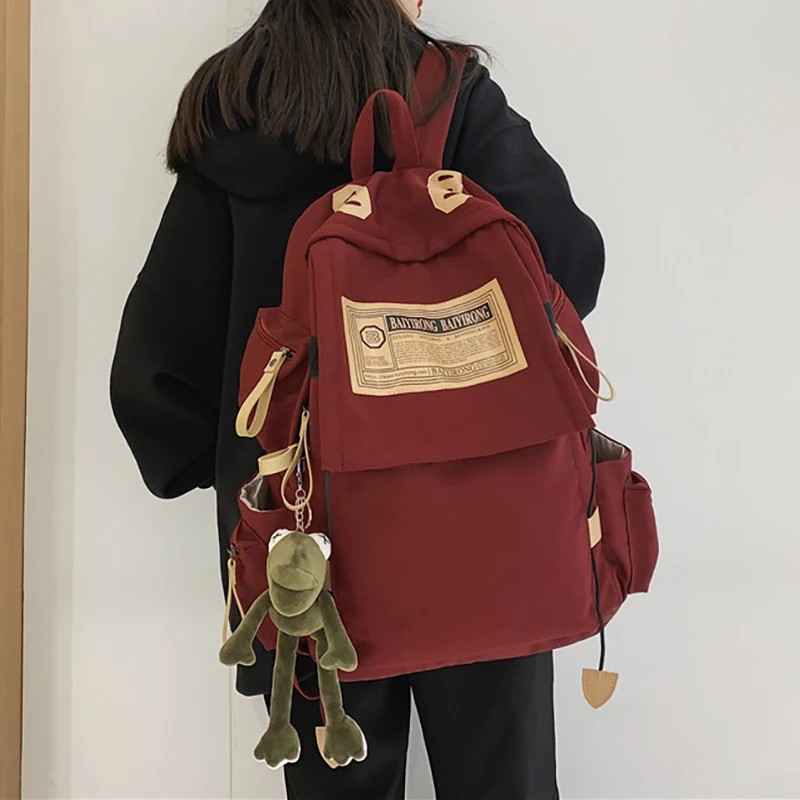 New Flip Vintage Backpack Simple Design Teenage Girl Student Schoolbag Women Versatile Backpacks Waterproof Small Crowd Book Bag