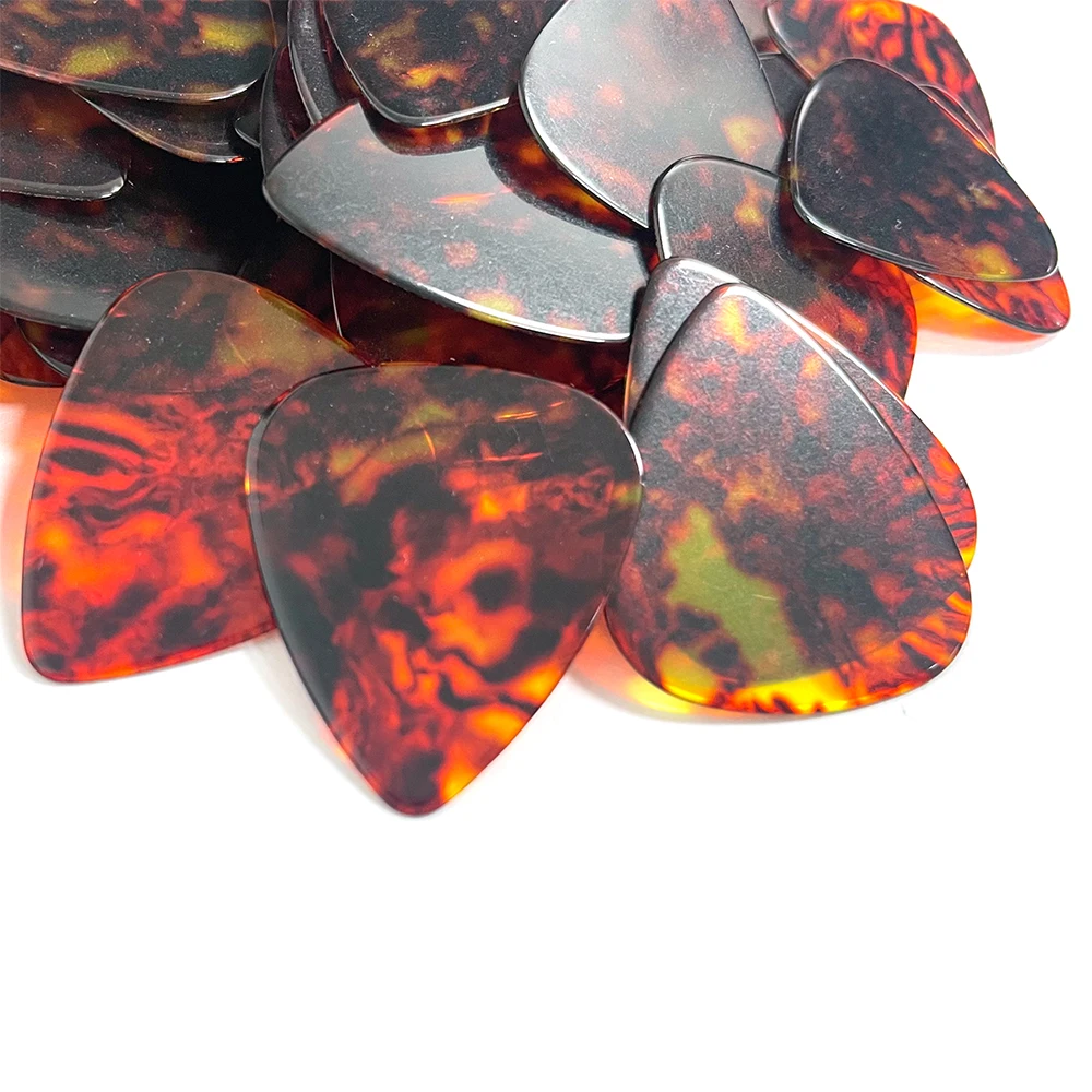 100pcs/lot 0.71mm Brown Tortoise Celluloid Guitar Picks Standard Plectra