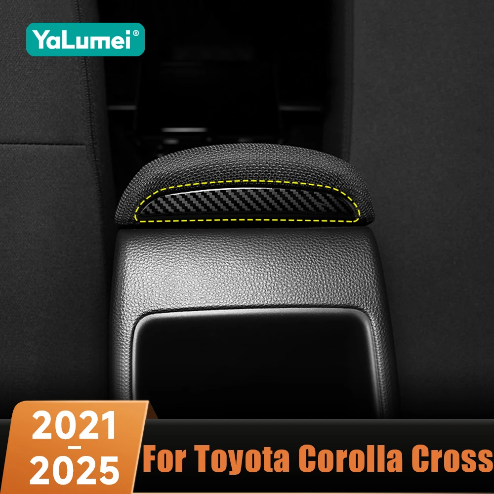 Auto Hinten Konsole Armlehne Abdeckung Dekorative Trim Aufkleber Zubehör Für Toyota Corolla Kreuz XG10 2021 2022 2023 2024 2025 Hybrid