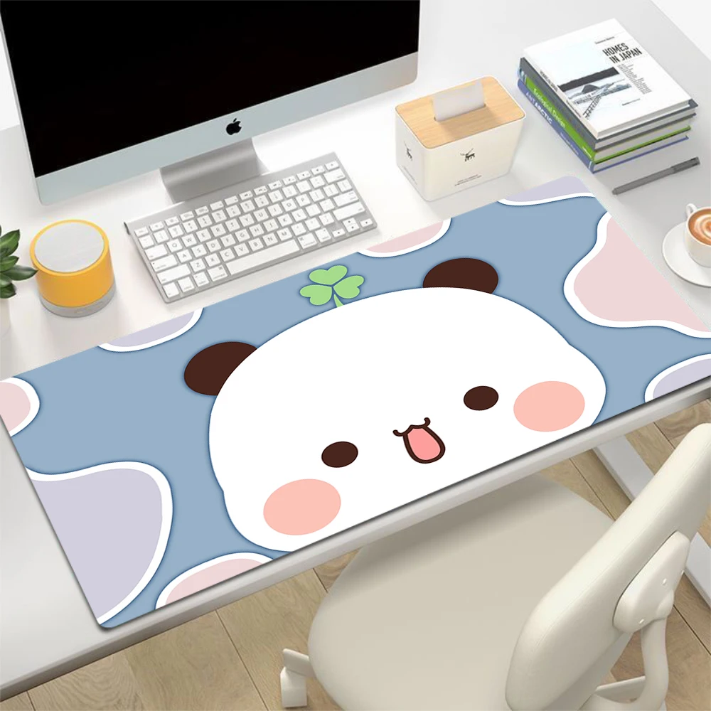 BuBu DuDu Kawaii Mousepad Large Gaming Compute Natural Rubber Mouse Pad Gamer Office PC Keyboard Cute little bear Desk Mat Xxl