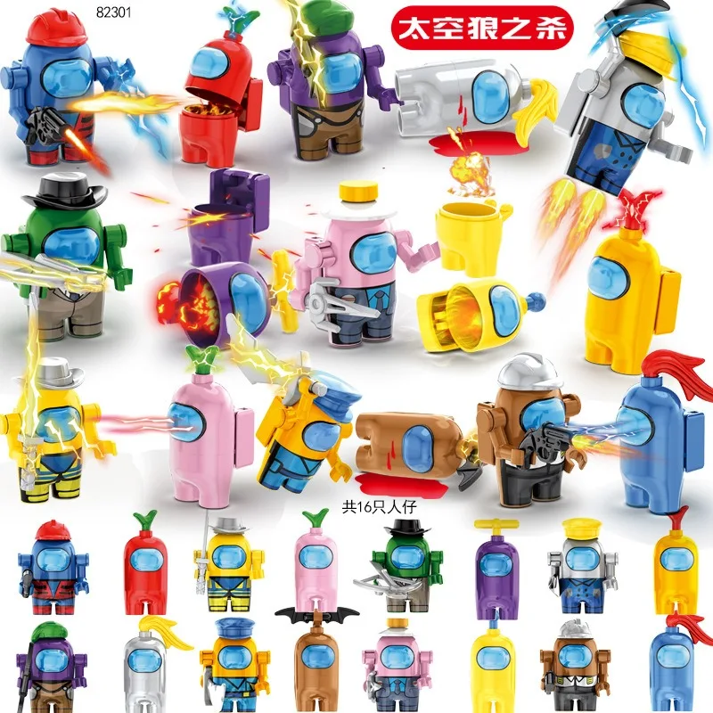 Space game mini-people, astronaut teammates role building blocks, small particles assembled toys children's game theme gifts