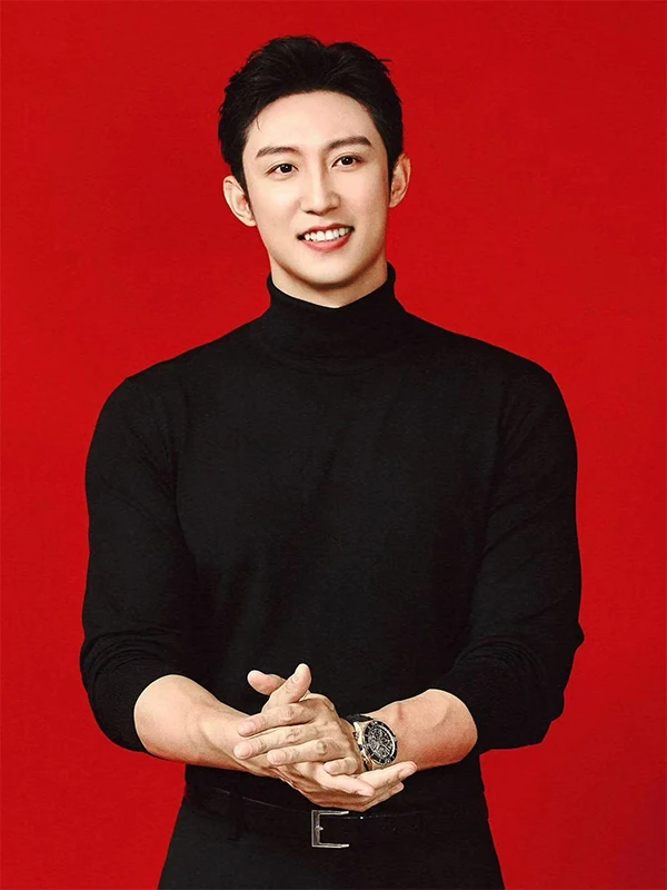 

Cleanfit Huang Jingyu Men's High Collar Long Sve Knitwear Slim Fit Base Layer irt Bla Spring Autumn Youth Active Sle