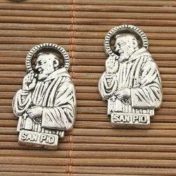 10pcs 25*14mm Tibetan Silver SAN PIO Father Charm H3920