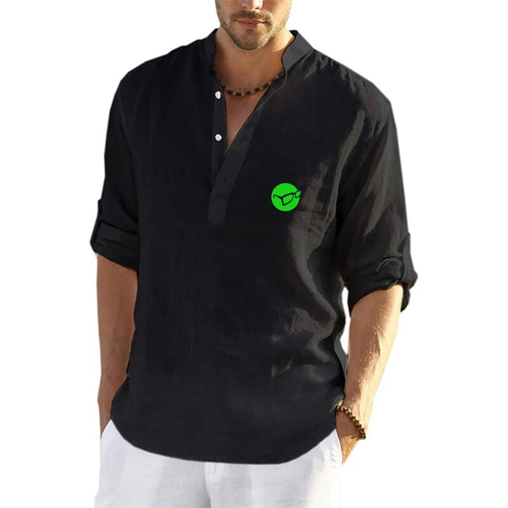 Korda Inspired Tribute New Men's Casual Blouse Cotton Linen Shirt Loose Long Sleeve Spring Autumn Casual Handsome Tops
