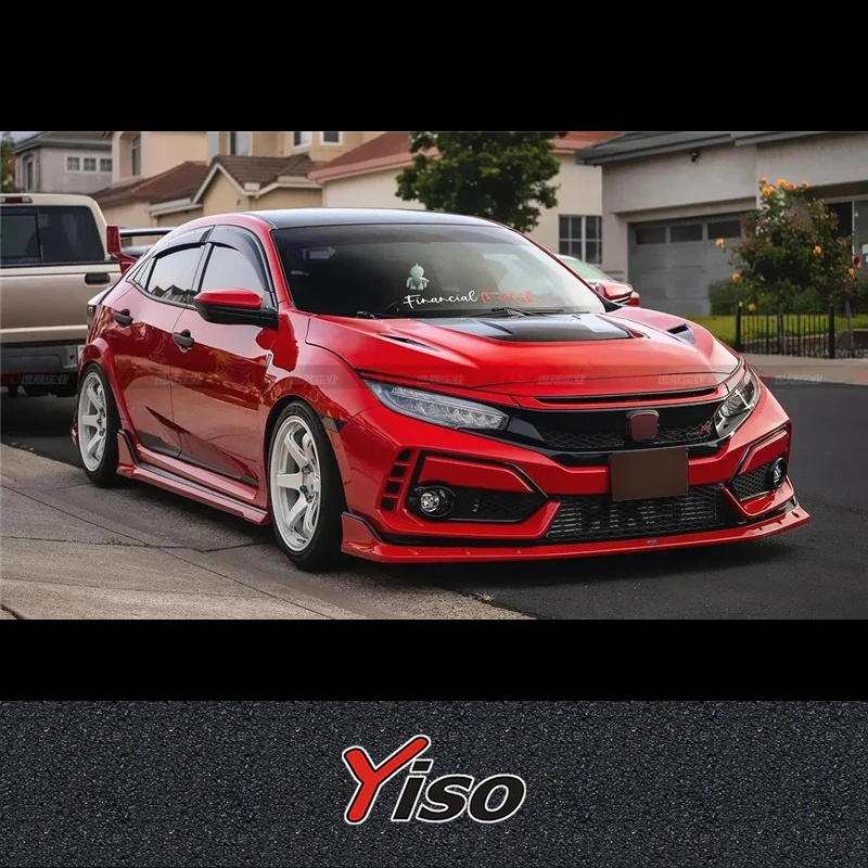 مناسبة لـ TypeR Civic FK8 Mugen Front Spoiler من ألياف الكربون المعدلة الشفة الأمامية Mugen