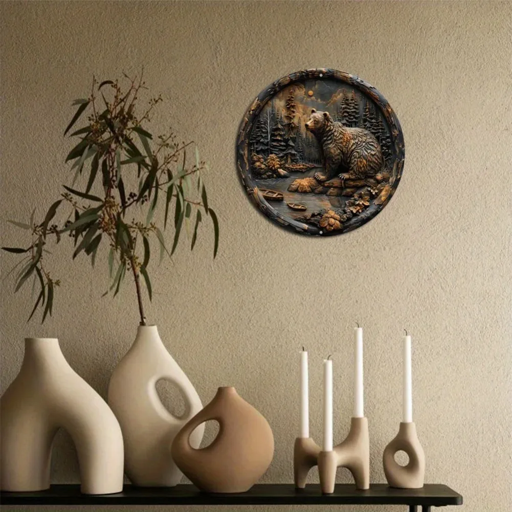 

Flat Print Metal Forest Black Bear Sign, Home, Garage, Cafe, Bar, Living Room, Great Gift Idea