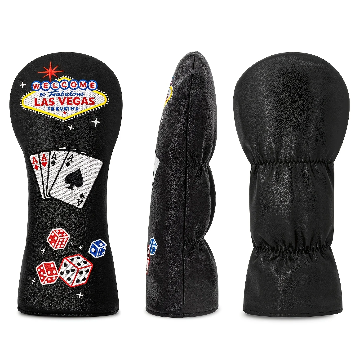 1pc/4pcs Golf Head Covers Compatible for Driver, Fairway Wood & Hybrid - of Spades, Clubs, Hearts, Diamonds Design image 3