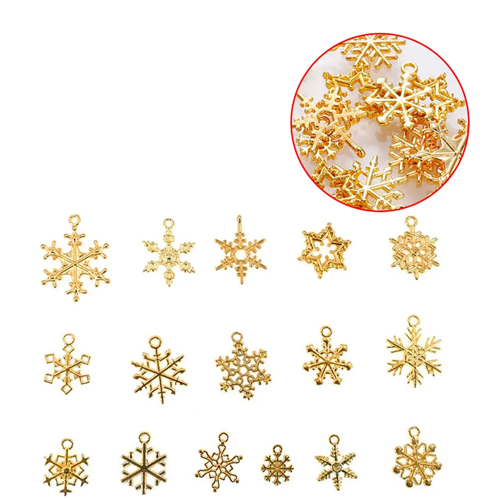 

Alloy Pendant Charm Jewelry Making DIY Charms Christmas Theme Accessories Snowflake Vintage Necklace Bracelet Craft Project
