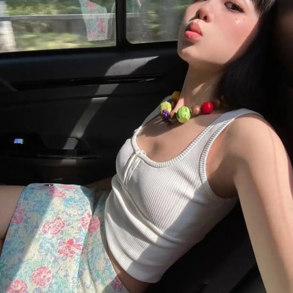 

Handmade Fresh Fruit Necklace Minority Design Korean Style Wooden Bead Necklace Jewelry Accessories Eye-catching