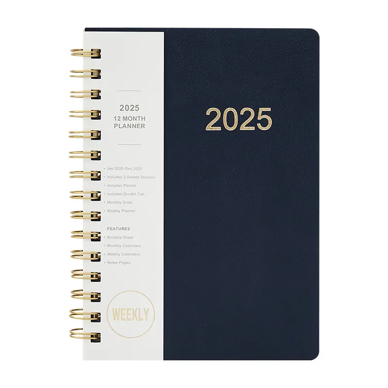 English 365 Days Coil Calendar 2025 Notebook Student Plan Book Colored Business Calendar Book school planner  diary  note book