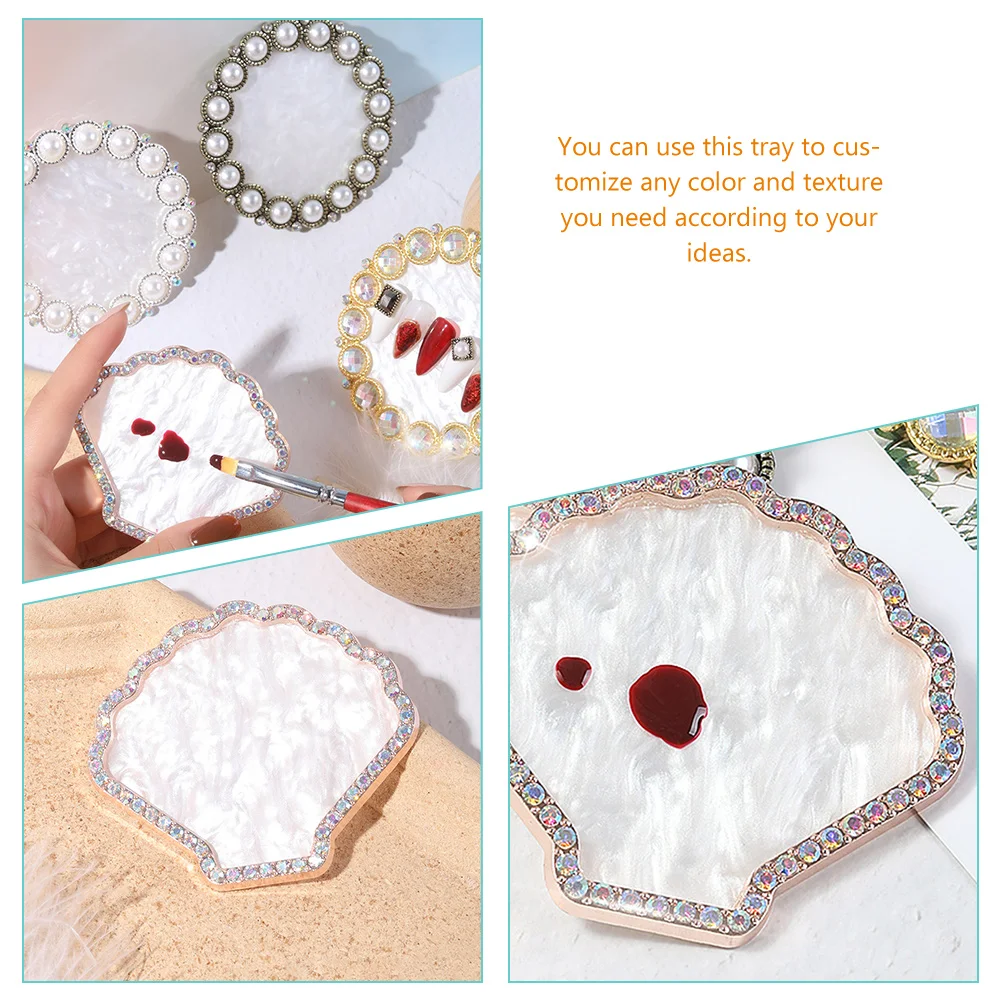 

Resin Pallet Mixing Tray Decorative Display Board For Polish Lipstick Foundation Customizable Color Mixing Art Tools Nail
