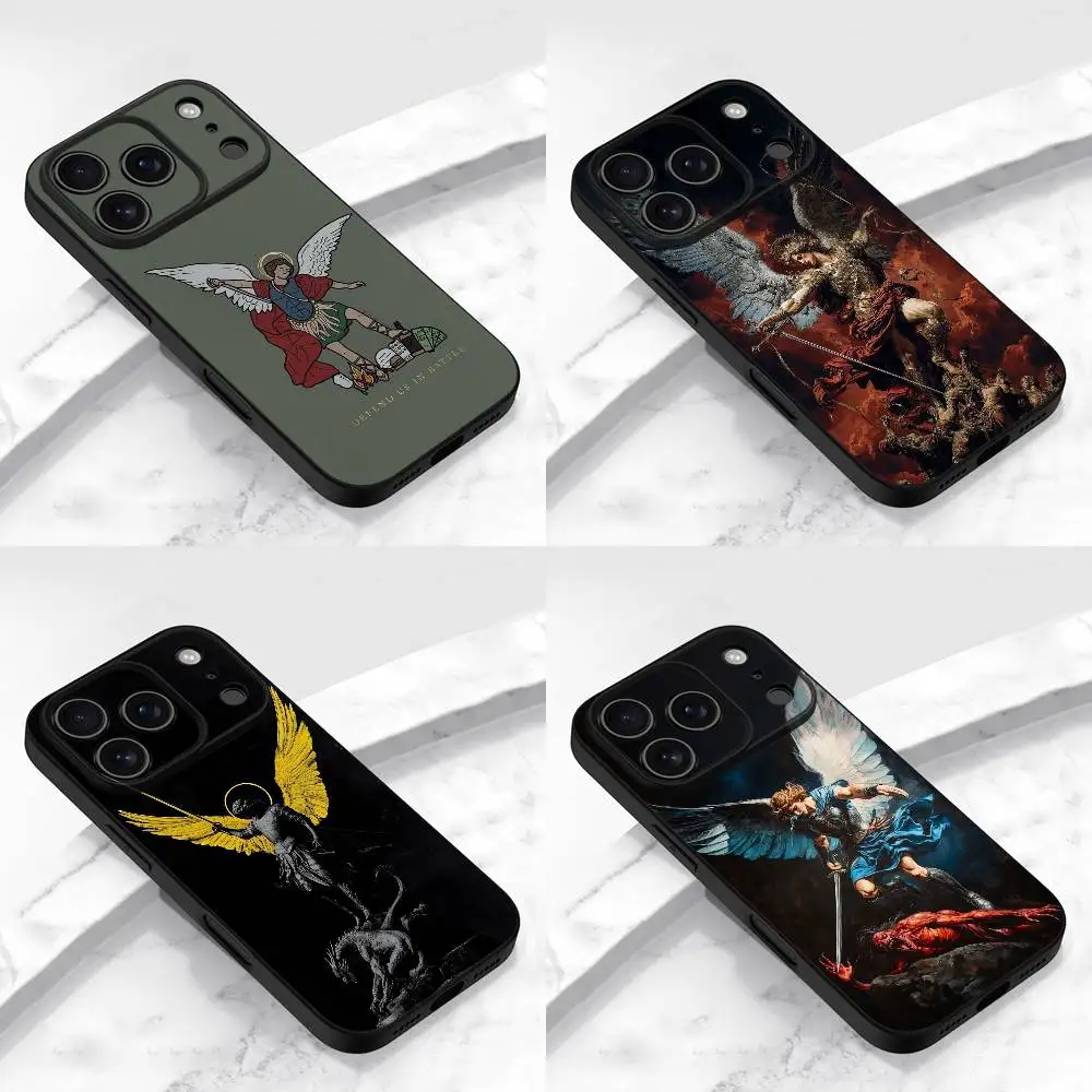 

Archangel Michael Gabriel Phone Case For iPhone 17,16,15,14,13,12,11,Pro,Max,Plus,E,Air,Mini Protective Black Cover