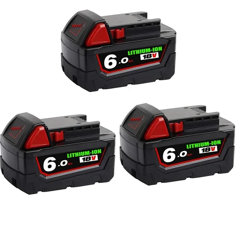 18V 6000mAh M18 XC แบตเตอรี่ทดแทน Li-Ion สําหรับ Milwaukee 48-11-1815 M18B2 M18B4 M18B5 M18B M18B9 M18BX L50 48-11-1860