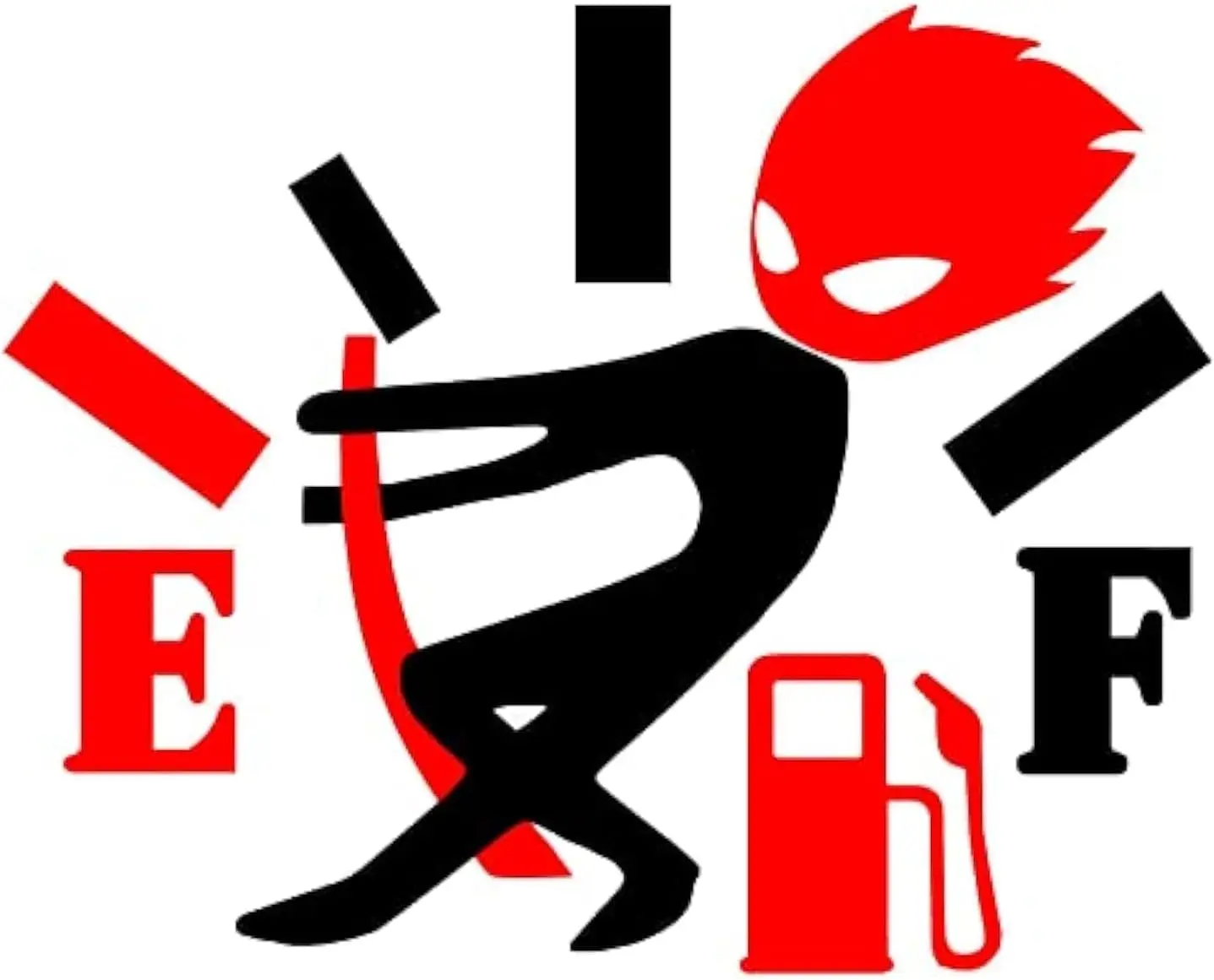 1 قطعة ملصقات السيارات المضحكة ، ملصق استهلاك الغاز العالي ، مقياس الوقود الغاضب لضبط مقياس الوقود ، ملصقات فارغة لقياس الوقود