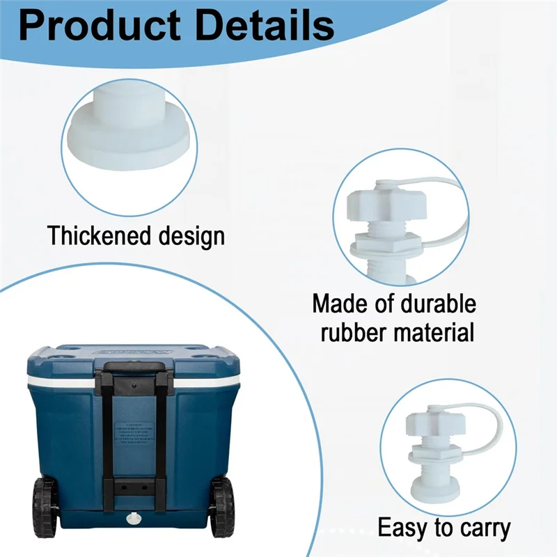 AT19-Universal Replacement Cooler Drain Plug Kit For Most Coolers With Drain Plug Assembly Included