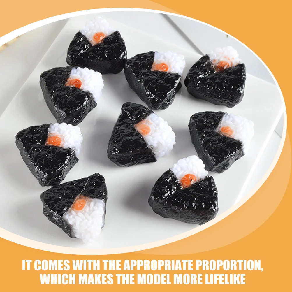 

4pcs Mini Japanese Rice Ball Simulation Snack For Food Display, Miniature Japanese Food Scene Layout Prop, Tiny Fake Rice