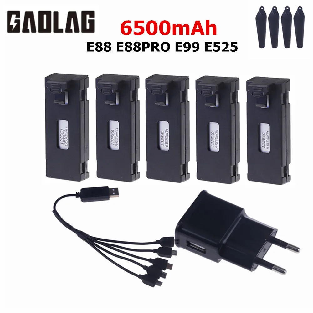 

Original E88 Battery 3.7V 6500mAh Li-po Battery For RC Drone E88 E88PRO E525 E99 P1 K3 P10 A13 S98 RC Quadcopter Parts Battery