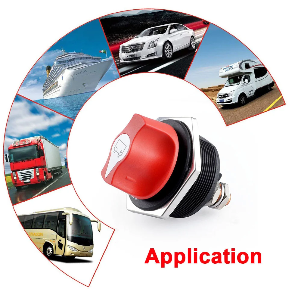50A 100A 200A 300A DC 12V Batterietrennschalter 12V Batterie-Stromkreisschalter Trennschalter-Set für LKW, Auto, Motorrad, Boot – Detail 8