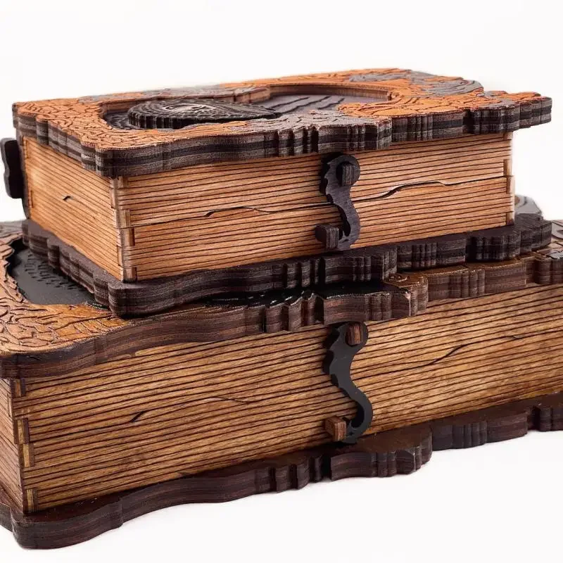 The Grimoire Gift Box.Dragon Storage Box Dragon Pattern Wooden Box Wooden Crafts, Dragon Totem Storage Boxes