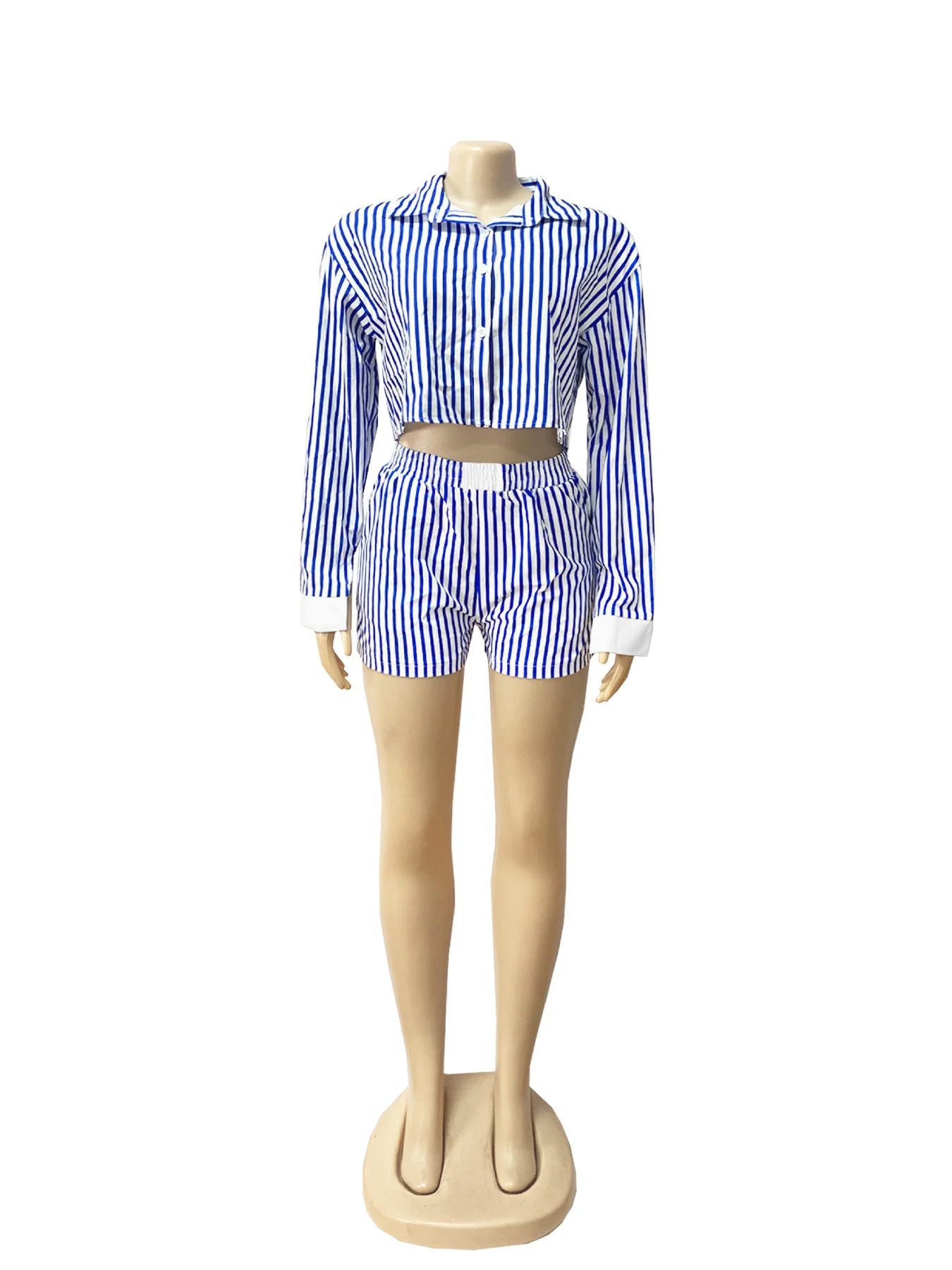 Dwuczęściowy zestaw damski: asymetryczny top z jednym guzikiem i krótkie spodenki w stylu patchwork, elegancki, casualowy strój streetwearowy, prosty strój do aktywności.