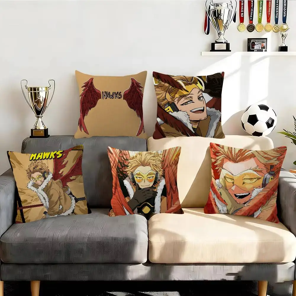 Anime Academia H-Hawks   Cushion Cover Pillowcase Upholstery Sofa Throw Pillow Home Decor Pillowcas